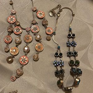 Pilgrim earrings and necklaces.